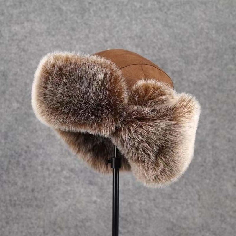 WUODHTW Men's Winter Ushanka Earflap Trooper Hat Aviator Windproof Hat Faux Fur Warm Hat Ski Beanies Cap Berets Skull caps - Image 2